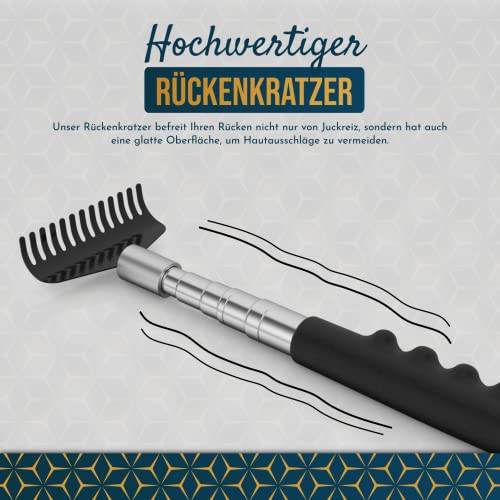 RAAFI 2er-Pack Rückenkratzer gegen Juckreiz. Hochwertiger Edelstahl Kratzhand back scratcher ausziehbar von 20 auf bis zu 68 cm mit… – Ansicht 4