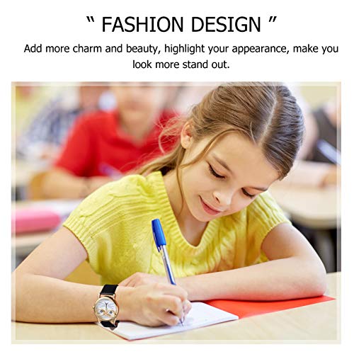 ULTECHNOVO Gato Crianças Assistir Desenho Animado Couro de Metal Impermeável para Crianças Relógio d