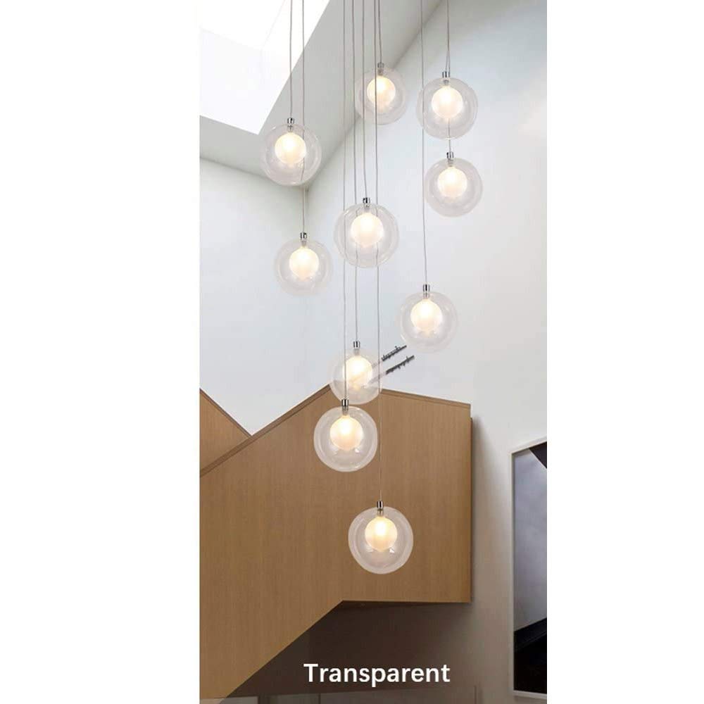 Lámparas de araña para escaleras, Bola de Cristal, Luces múltiples, lámpara Colgante Creativa para Sala de Estar, lámpara de Techo para Villa, apartamento dúplex, Escalera de Carac