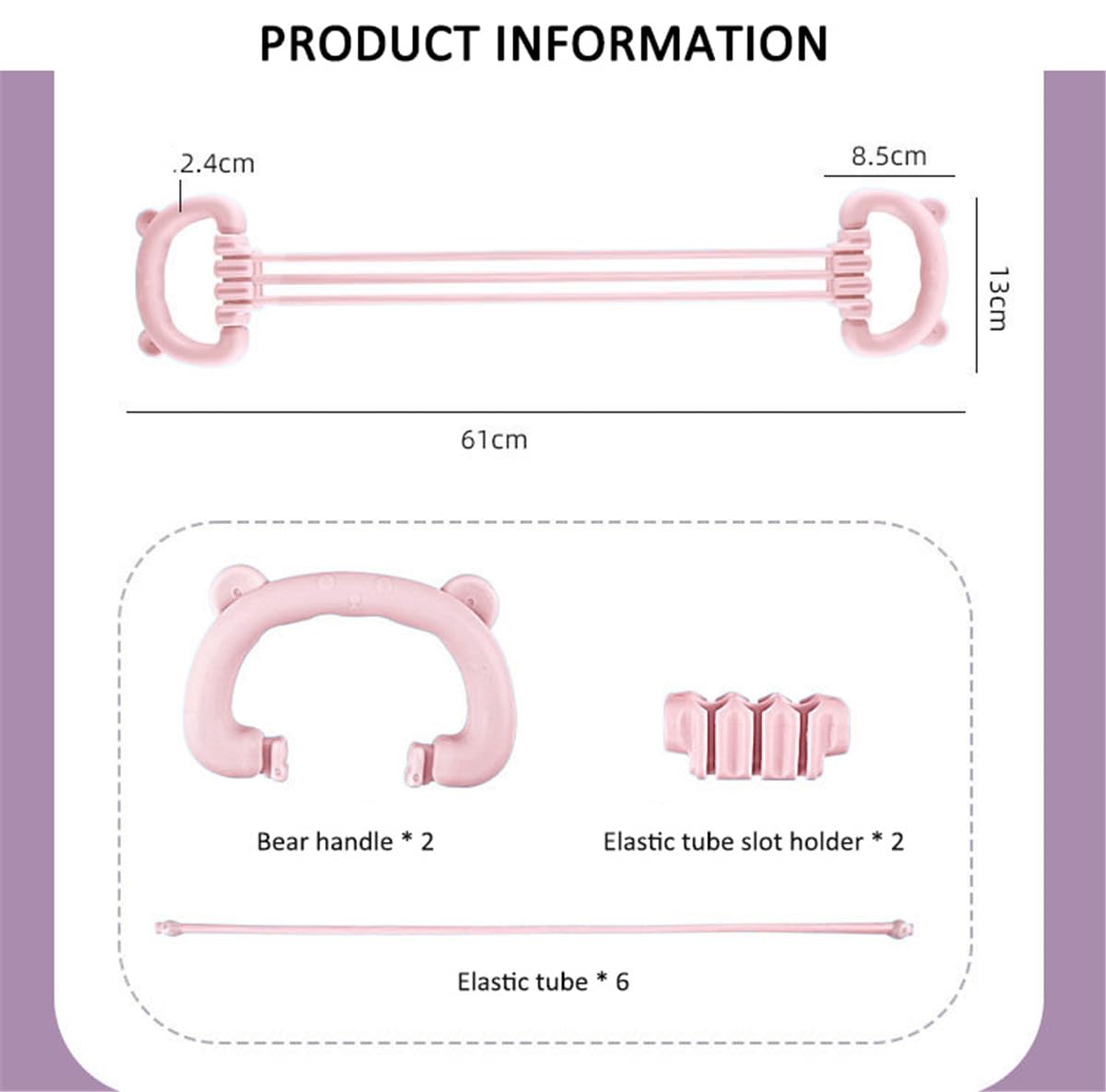 Adjustable Strengths Stretch Straps, Elastic Latex Resistance Exercise Band with Non-slip Handle, Shoulder Stretching Band Workout Stretch Assist Belt for Physical Therapy Yoga Pilates Ballet (Pink)