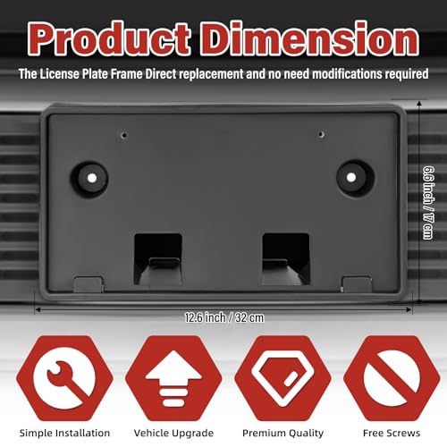 Image of License Plate Bracket Accessories for Ford Crown Victoria 1998-2011,for Mercury Grand Marquis 2003-2006, Front Bumper License Plate Holder Replacement Frame Black Mount