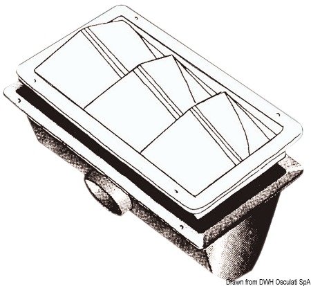 Prise d'air inox Osculati caisson pour un tuyau de 75 mm