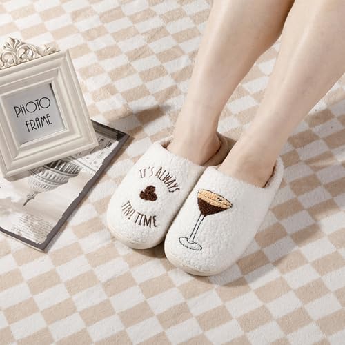 Image of Cute Animal Slippers for Women Man Cartoon Animal Slippers for Woman Fuzzy Memory Foam Winter Warm Fluffy Shoes