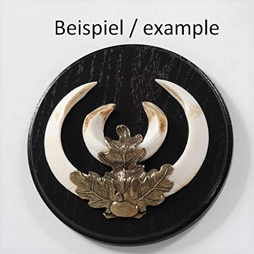 GTK - Geweihe & Trophäen KRUMHOLZ 10 Placas de cuña para Armas, Redondas, oscuras, AF 17 cm, con 10 Hojas de Roble Grandes