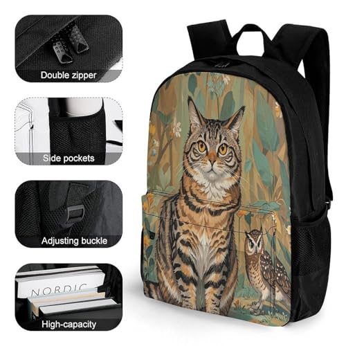 Backpack with Pocket Backpacks Louis Wayne Cat And Owl Printed Travel Backpack Lightweight Outdoor Travel Gym Events Bag3