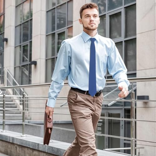Image of Mantieqingway Mens Skinny Ties,2.56 inch Cotton Neckties Striped Plaid Ties for Groom Groomsmen Wedding Party Christmas