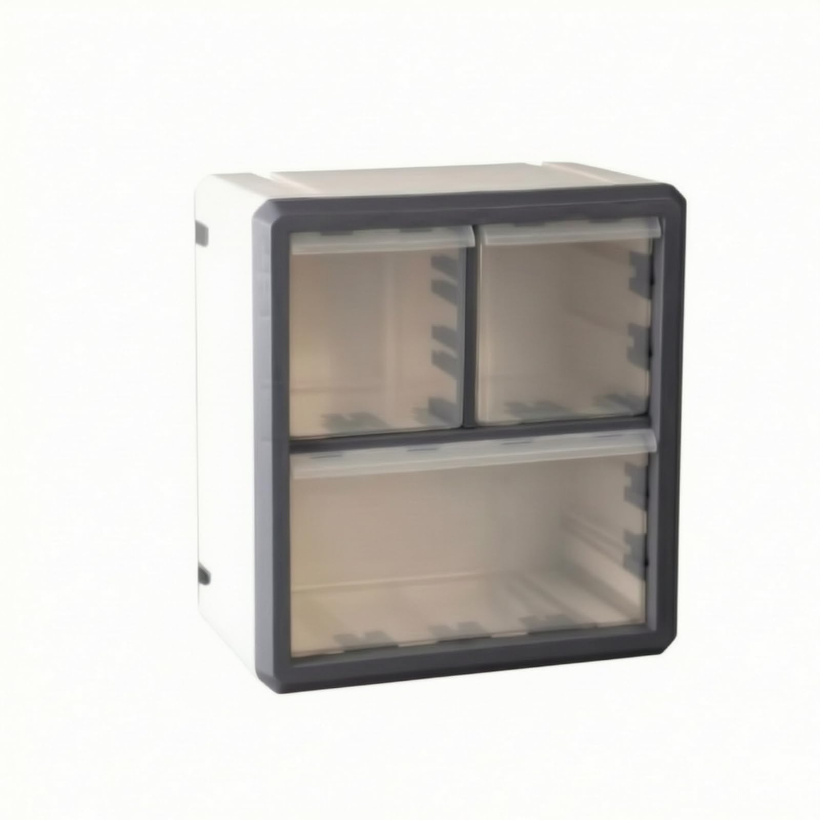 Gralara Almacenamiento Multiusos Organizador, Gris, Caja De Almacenamiento De Escritorio Con 3 Cajones