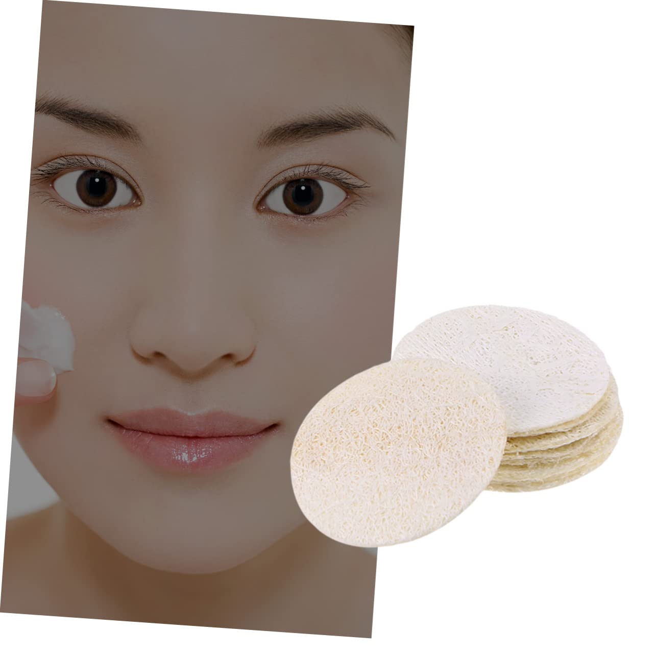 Healvian 500 Piezas Almohadillas De Lufa Esponja Facial Esponjas De Lufa Exfoliantes Almohadillas Redondas De Algodón De Bambú Almohadillas Exfoliantes Depurador Tina Protección De La Piel