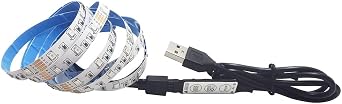 USB LED Strip Light RGB 5V USB Powered 16.4ft/5M 300LEDs Flexible SMD2835 No-Waterproof IP20 LED Tape Lights with 3 Keys Controller for TV Background Lighting Tape Home Decor Lamp