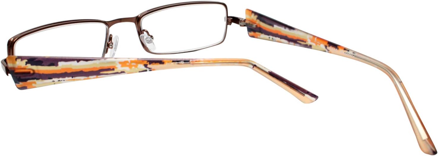 Calabria 845 Designer Women Rectangle Techno Reading Glasses with Hard Case 53mm