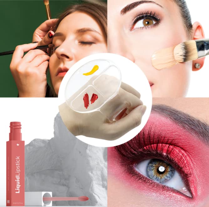HLLMX - 2 bandejas de mezcla de maquillaje de mano, paleta de mezcla de maquillaje de mano, paleta de manicura acrílica, paleta de base transparente, sombra de ojos, paleta de manos para mezclar base 3