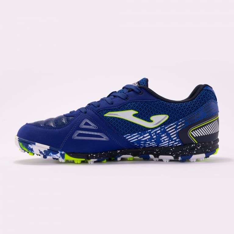 Joma - Soccer Shoes for Turf, Blue 6.5-11 Natural Leather and Mesh Upper, VTS Ventilation, Protection Toe,2