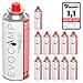 Produktbild EVOCAMP 12x Stück Butan Gaskartuschen 227g Typ MSF-1a Bajonett Ventil ideal für Campingkocher, Gasheizung, Unkrautbrenner, Camping Gas Butangas Kartusche, Universaldruckgasdose für Camping und BBQ