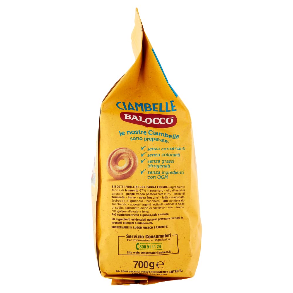 Italian Gourmet Bundle Sahne-Kringel-Kekse 6x 700g + Italian Gourmet Polpa Gratis – Italienische Ciambelle mit 100% frischer italienischer Sahne, Frühstücksgebäck & Vorrat 4,2kg