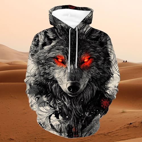 Vintage Japanese Hoodie for Men Cool Animal Graphic Tiger Sweatshirt Long Sleeve Lightweight Dragon Hoodie Pullover3