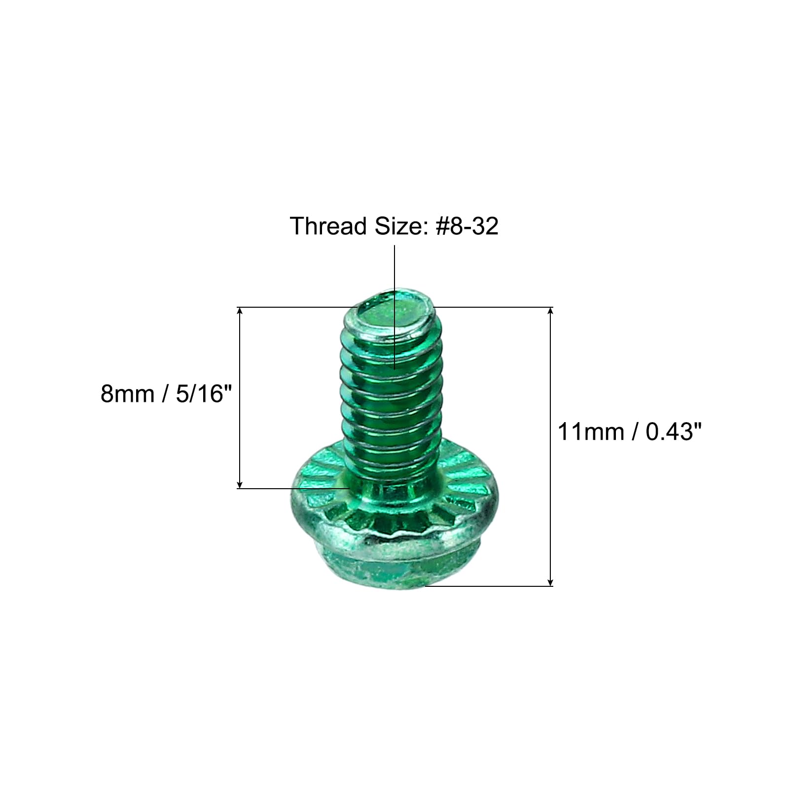 PATIKIL 8-32 x 5/16 Inch Thread Ground Screws - Image 2