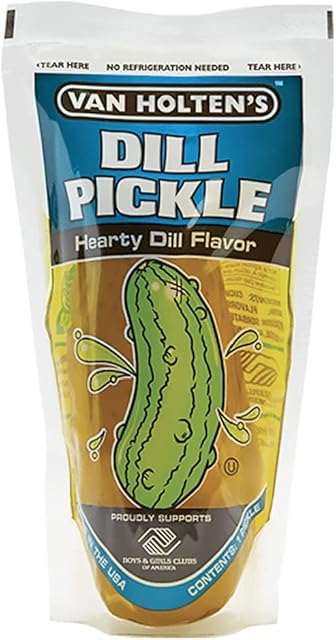 Van Holtens Jumbo Pickle in A Pouch - Hearty Dill Flavour - American Pickles - Fat Free - Gluten Free