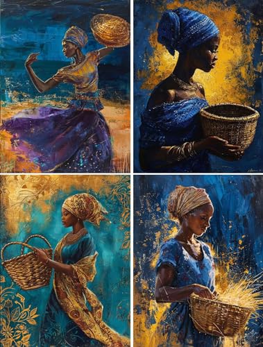 Broderie Diamant kit complet pour adultes : 4 peintures 5D de femmes 70x95cm