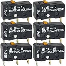 SS-5 Micro Switch Pack of 6 Pin Plunger, SPDT, 5A 125VAC 3A 250VAC SS5 Switch