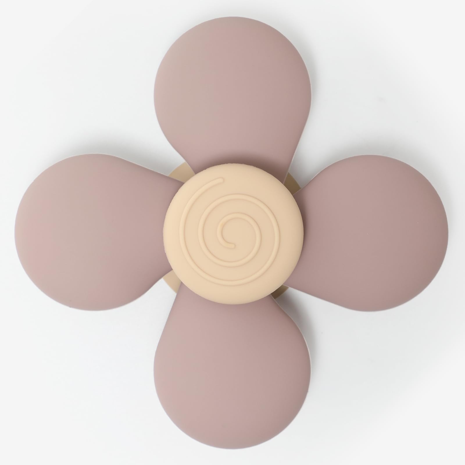 Suction Cup Spinner Toy, Silicone Babies Sensory Spinner for Bath and Travel Play, BPA Free (Dusty Lilac (Pinwheel))