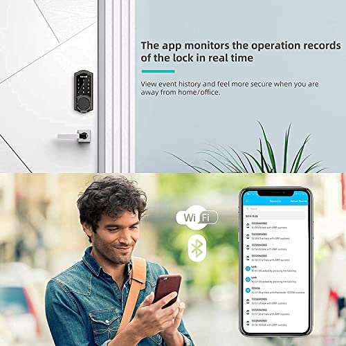 Hornbill HBUS-AM-BLK-HUB Wifi Smart Door Lock,Hornbill Keyless Entry Keypad Deadbolt thumb #6