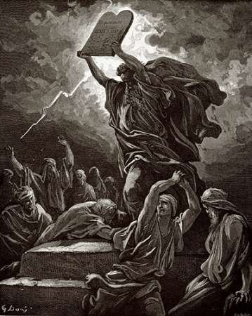 Lienzo con caja americana Moses Breaking The Tablets Of The Law Dore Gustave - museo vertical Arte...