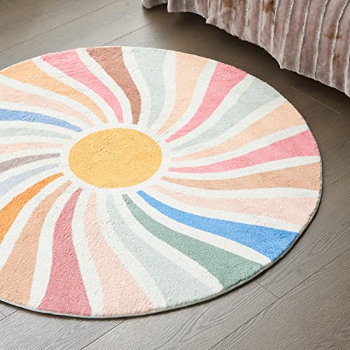 Tapete Redondo Boho 47" Multicolor Ultra Suave Lavable miniatura 4
