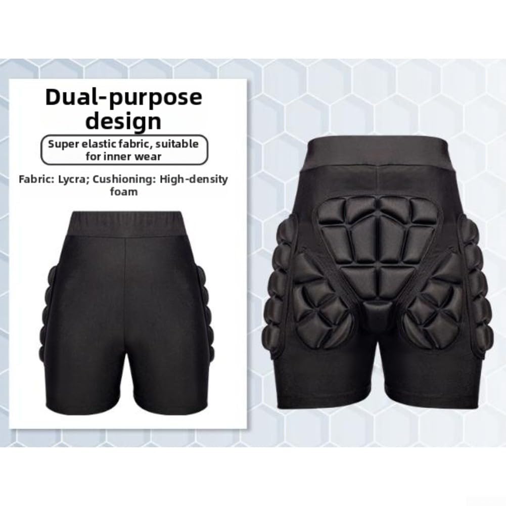 MRKU Genouillères de Sport antidérapantes, Chauffe-genouillères, Short de Protection des Hanches pour activités extérieures avec Rembourrage en EVA pour l'absorption des Chocs, Respirant et Flexible