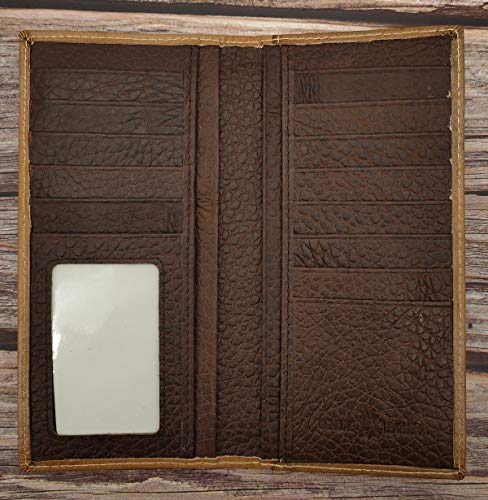 Janhooya Western Cowboy Wallet for Men Rodeo Wallet Genuine Leather Long Bifold Wallet (Fur May Vary)2