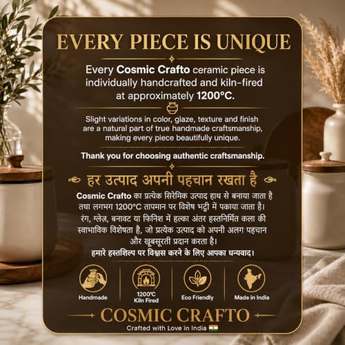 Image of Ceramic Airtight Sugar Salt Canister Set of 2 (Dholak)