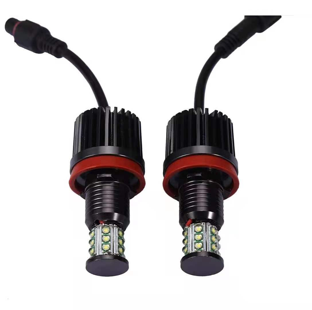 Ojos De Angel Luces,Ojos De Angel Bombilla LED Angel Eyes Halo H8 180W CREE LED Luz de posición Halo Xenón Blanco Uso Apto para BMW E60 E61 E90 E92 E70 E71 E82 E89(2 Pcs White)