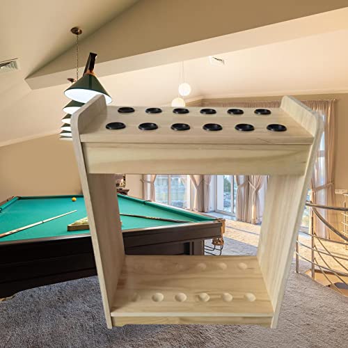 Simhoa Portable Pool Rack, Holds 12 Pool Pool Table, Wooden Holder Accessories For Club #TOP5