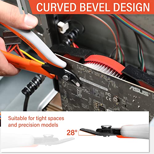 Valuemax Flush Wire Cutters, 3 Pack 5 Inch Precision Micro Cutter Anti-Slip Flush Cut Pliers, Diagonal Side Cutters For Electronics, Aluminum, Jewelry, 3D Printing, And Soft Copper Wire #TOP3