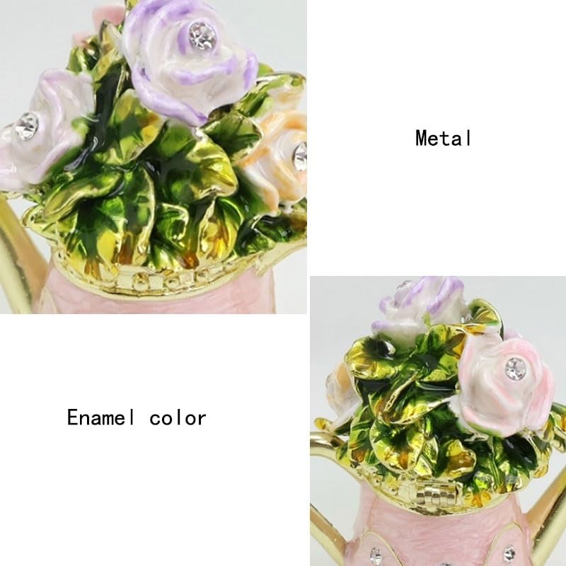 Portagioie in metallo smaltato con soffione doccia rosa(Style2)