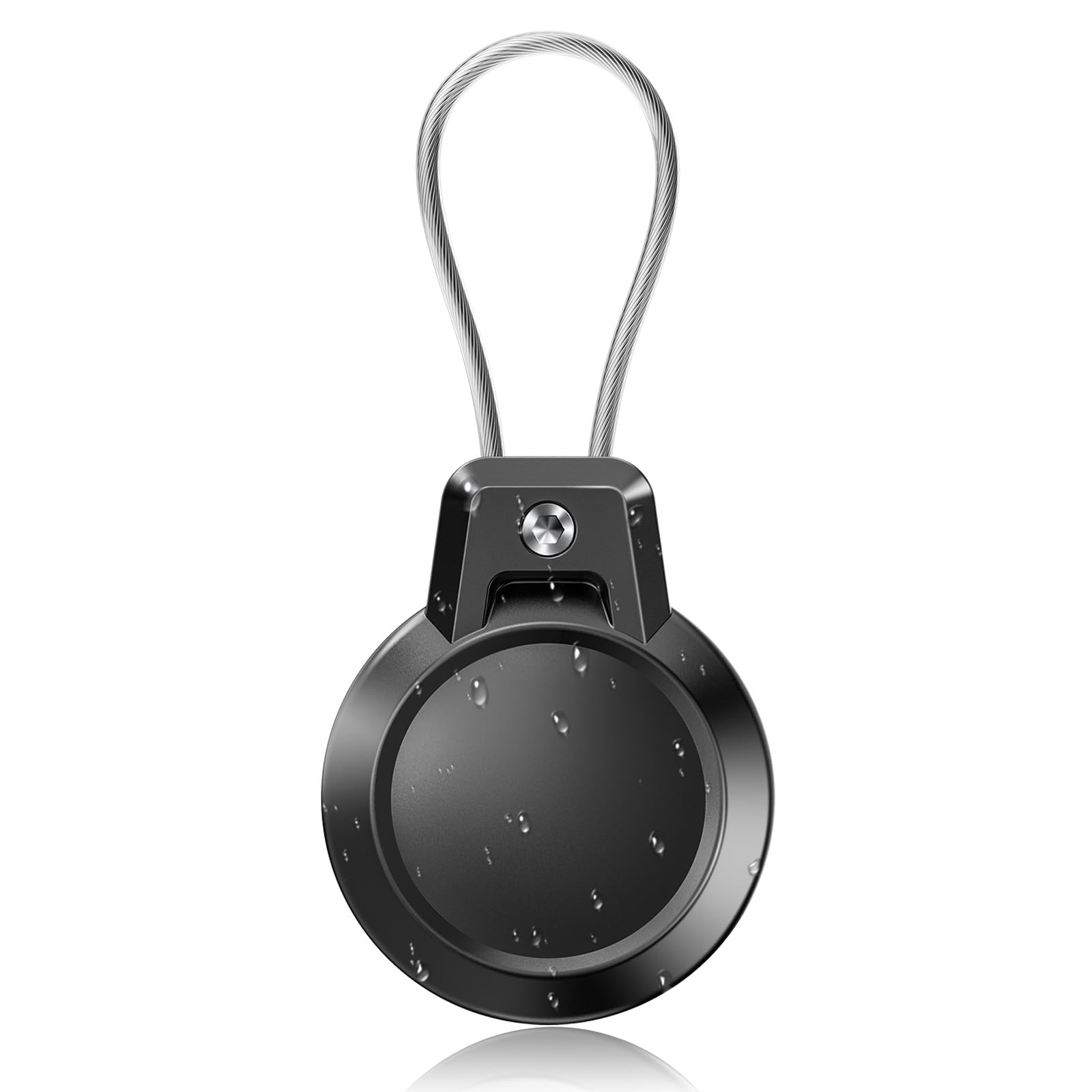 AirTag Holder - Waterproof AirTag Keychain Holder for Apple AirTag, 360° Secure AirTag Case with Metal Cable, AirTag Accessories, Airtag Holder for