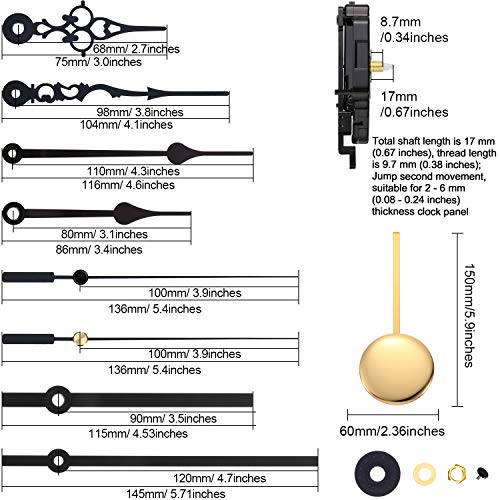 Hicarer Quartz Pendulum Trigger Clock Movement Chime Music Box Completer Pendulum Clock Kit With 3 Pairs Of Spades, Fancy, Straight Clock Hands #TOP1