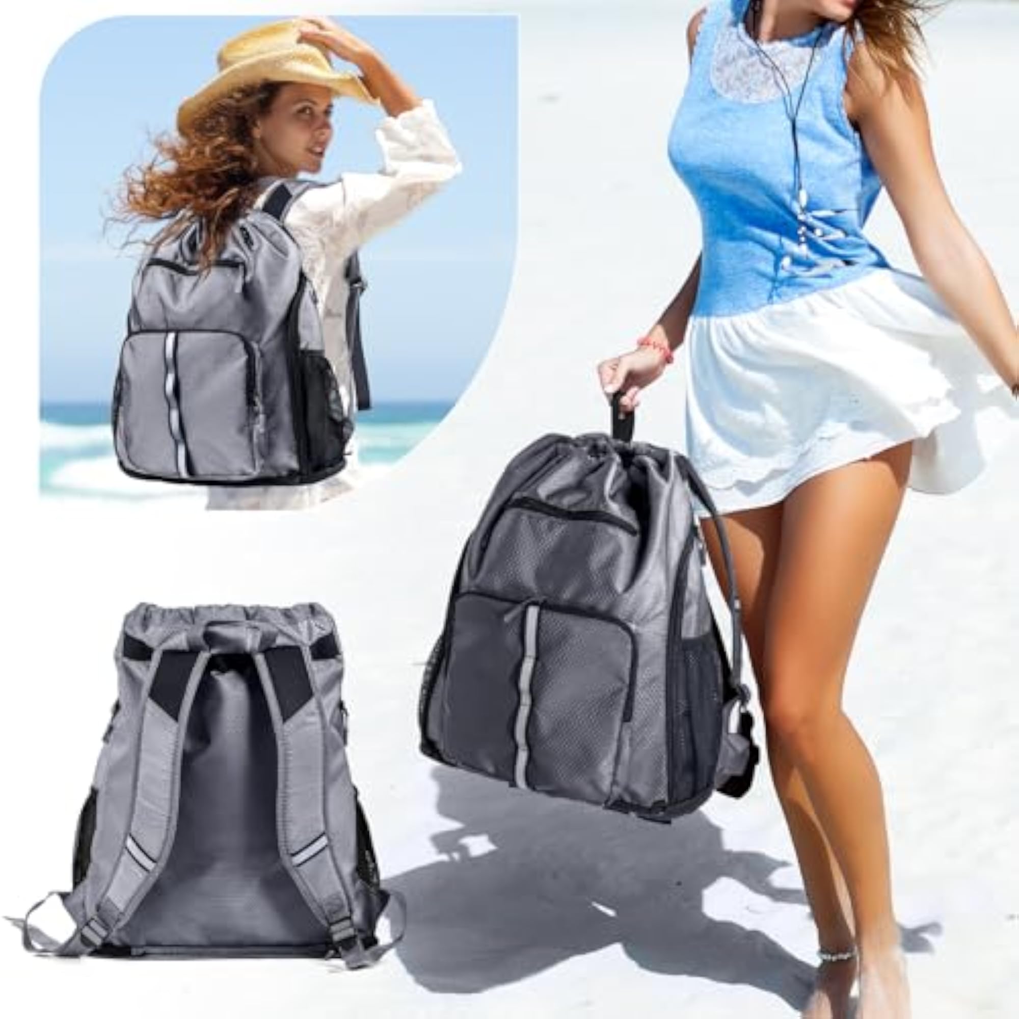 Large Beach Backpack Waterproof Sandproof
