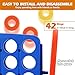 JOYLDIAS Jumbo 4-to-Score Set, 4 in a Row Connect Game with Ring Toss, Golf & More, 3.5FT Tall Indoor/Outdoor Game Set with 42 Jumbo Rings & Quick-Release Slider, Holiday, Party & Family Games