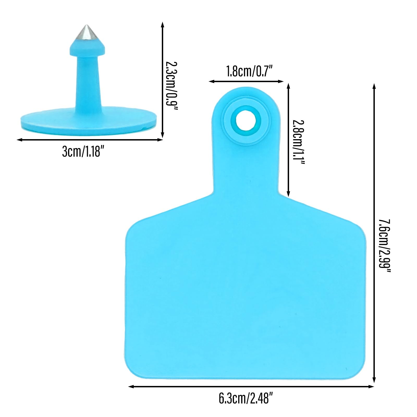 100 Pièces ÉTiquettes D'Oreilles Vierges Etiquettes D'oreille en Plastique pour Animaux Identification du Bétail Étiquettes d'oreille pour Moutons Chèvres Vaches Bovins Porcs Ferme (Bleu)