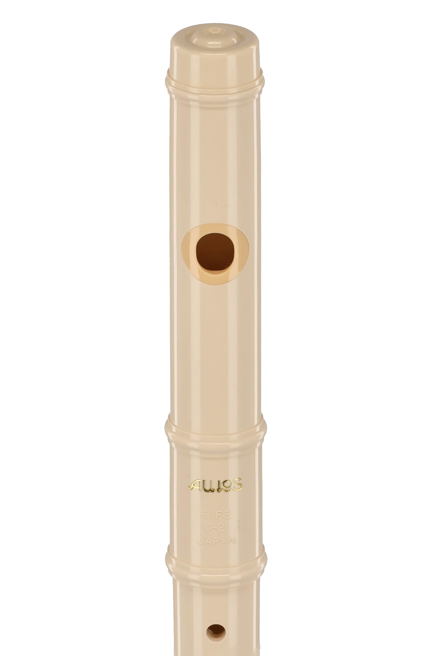 Aulos 700130 C-Fife Querflöte Symphony Mod.C-21 elfenbeinfarb.Doppelloch, inklusive Tasche