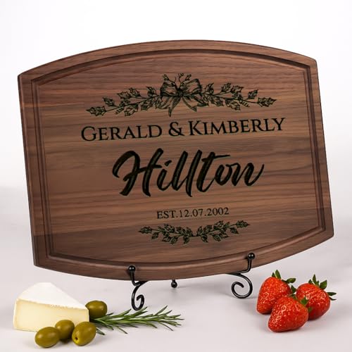 Personalized Wedding Gifts for Couples - Custom Cutting Board, Engraved Wood Charcuterie Board, Bridal Shower & Anniversary Gift, Customized Kitchen Board, Unique Gift Idea for Newlyweds