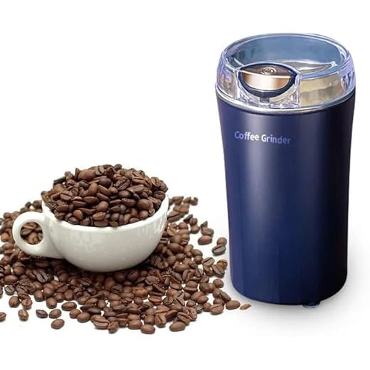 UTHAPI Electric Coffee Grinder, Spice Grinder, Herb Grinder, 200W One Key Electric Coffee Grinder with Stainless Steel Blade, Suitable for Coffee Beans, Spices, Herbs[4 Blade Heavy Quality]