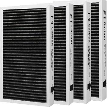 4 Packs F1 Carbon Allergen Reduction+Odor Removal, F1 HEPA Replacement Filter for Air Purifier Compatible with 3M Filtrete C01 T02 Room Air Purifier FAP-C01-F1&FAP-T02-F1