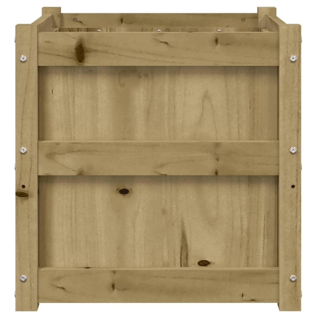 Fioriera in legno di pino impregnato in autoclave, 50 x 50 x 50 cm, 2 pezzi, resistente alle intemperie e al gelo, per giardino, balcone, terrazza, con drenaggio e serbatoio d'acqua per fiori