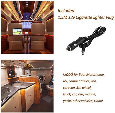WOWLED Interior LED Spot Lights 6 Pack, 12V Roof Spot Universal Dimmable Positive Warm White Lighting with Splitter Adapter & Wireless RF Remote for T4 T5 Camper Van Caravan Motorhome