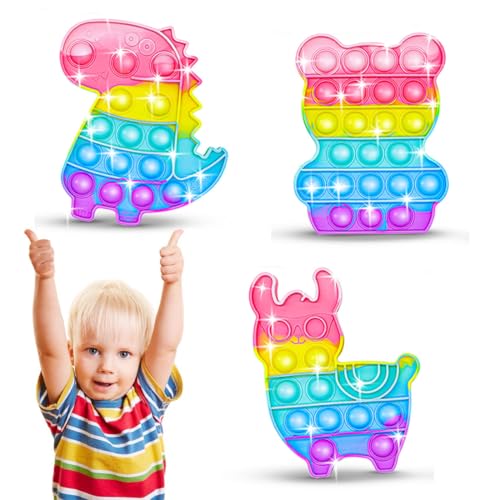 3 Pcs Push and Pop Bubble Sensory Fidget Toy, Squeeze Sensory Toys, Silicone...