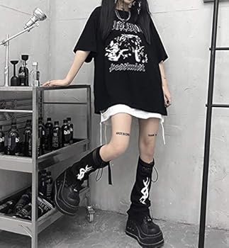 Luyesent Women Knee Length Leg Warmer Cool Goth pumk Fire