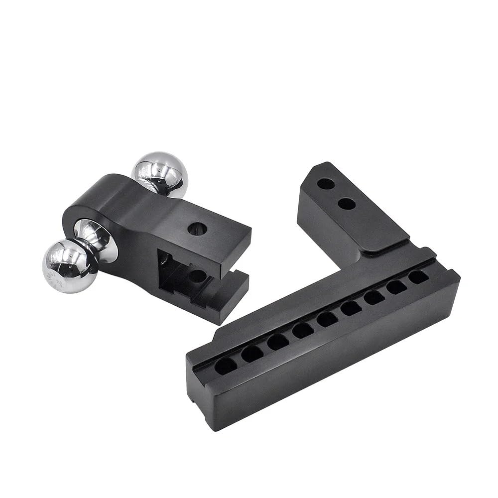 rimorchio auto Gancio di traino regolabile in lega di alluminio con foro multiplo, doppio braccio sferico, accessori per veicoli fuoristrada Aggancio per rimorchio(2in Black)