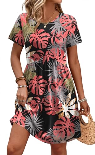 Summer Dresses for Women Summer Outfits Vacation Outfits Resort Wear Beach Hawaiian Dresses for Women Leaf M