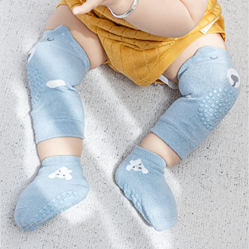 RiToEasysports Baby Crawling Knee Pads, Unisex Baby Crawling Socks Set Leg Warmers for Boys Girls for (M 1-2 Years Old2